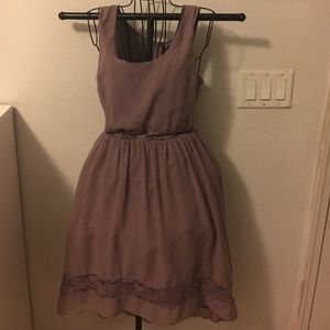 High low lavender dress with lace detail