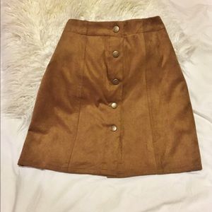 Bundle Faux suede skirt & blue romper