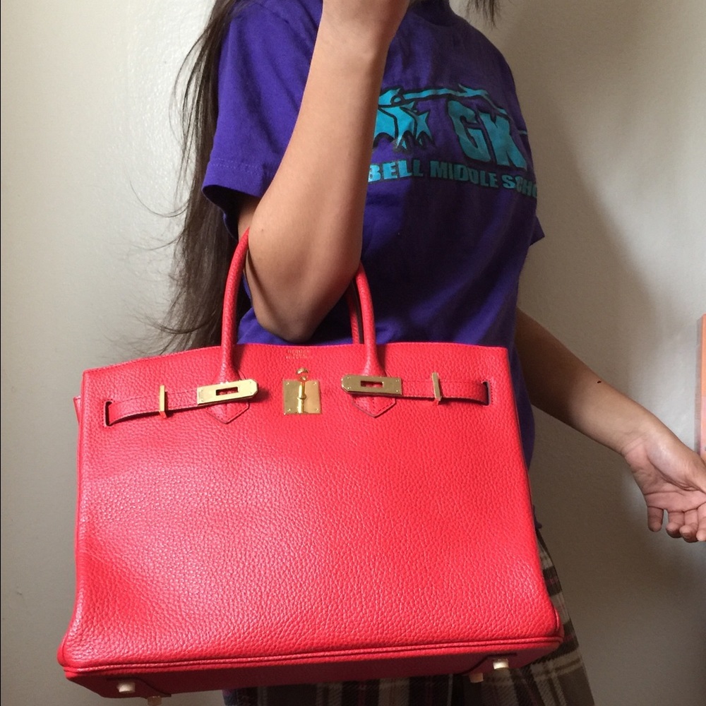 Brand new red Birkin Bag/35