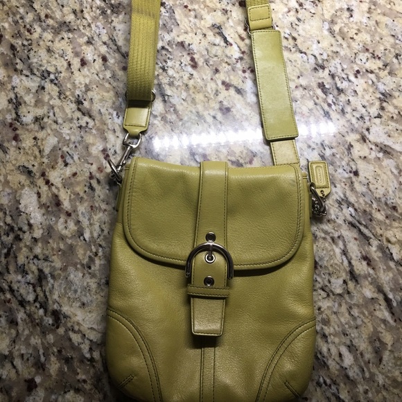Beautiful celery green Coach Authentic cross body