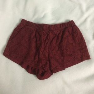 Rust Lace Shorts
