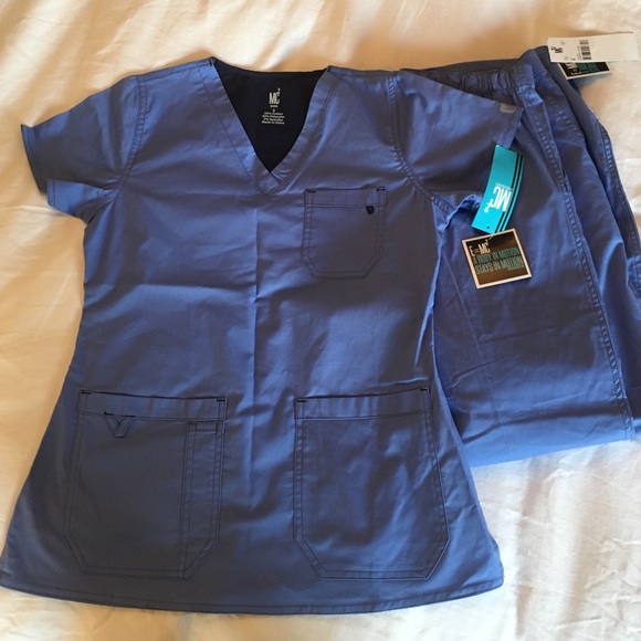 MC squared ceil blue scrub set