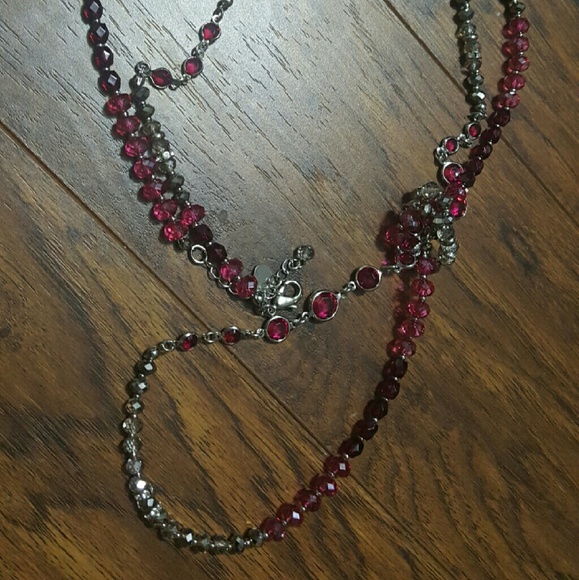 White house black market pink and silver necklace - Picture 1 of 3