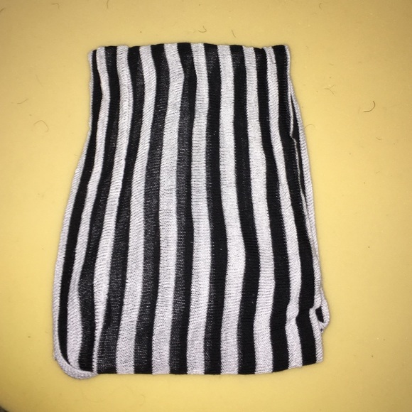 Black and gray striped infinity scarf
