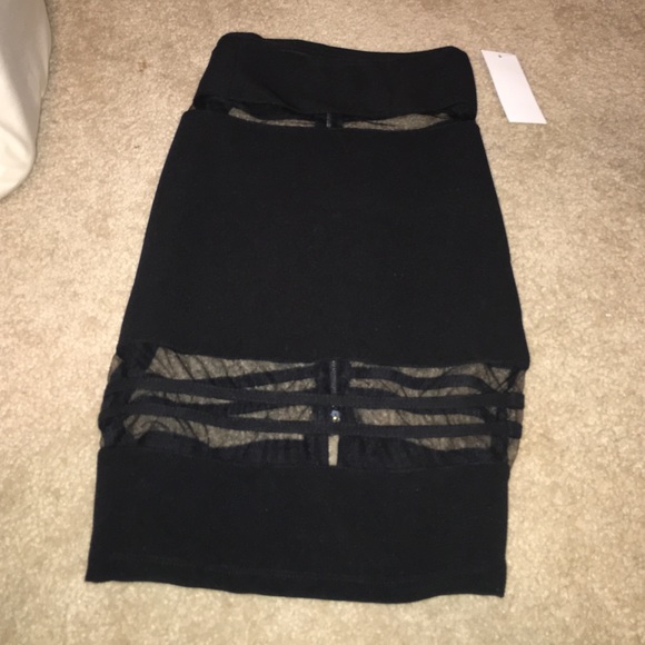 Tobi black sexy midi skirt-S