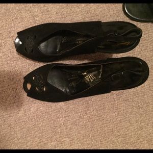Vintage open toe heels