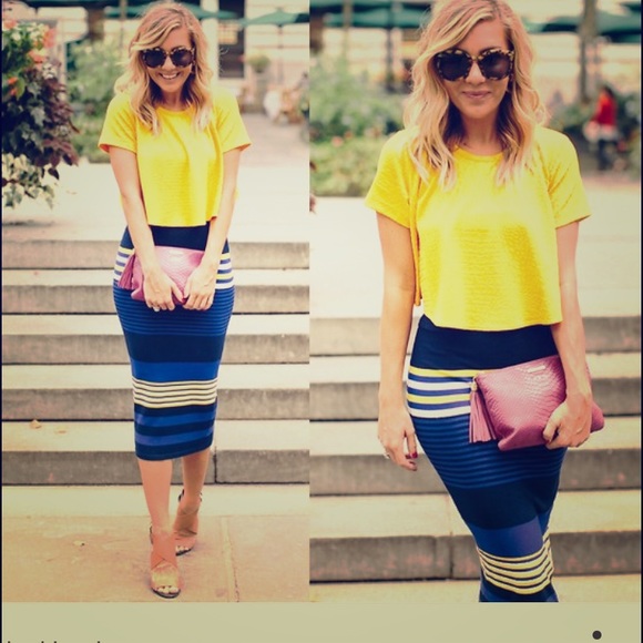 Torn by Ronny Kobo Yellow Crop Top