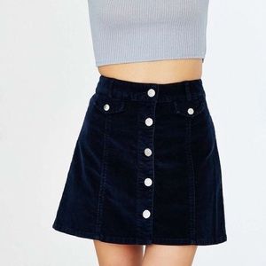 BDG Button-Front Corduroy Mini Skirt
