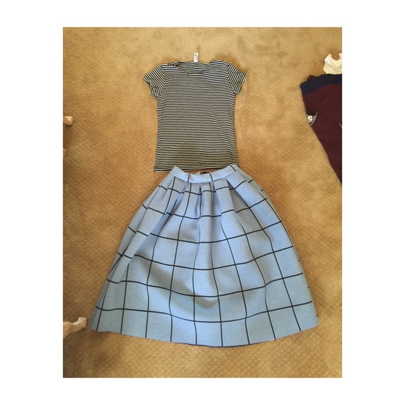 American apparel striped shirt and topshop skirt