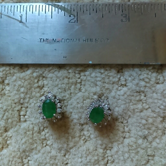 Emerald and diamond earrings