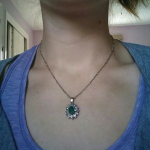 Diamond and emerald necklace
