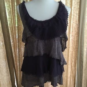 Anthropologie Deletta Purple & Grey Top XL