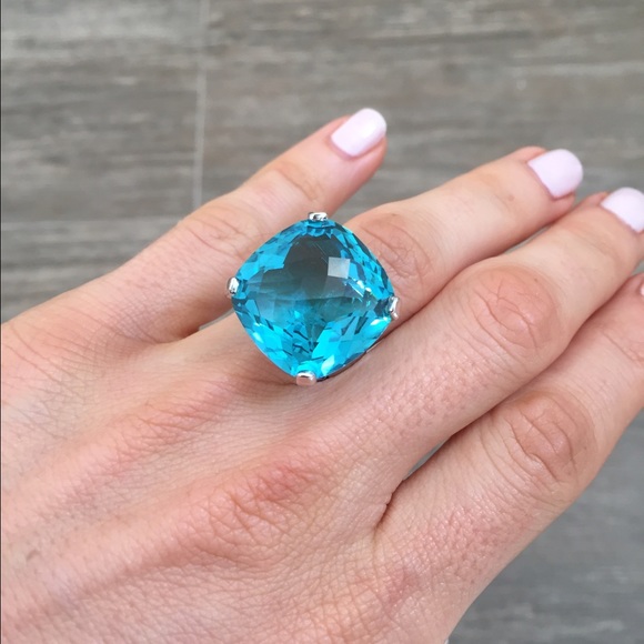 Swarovski turquoise crystal ring