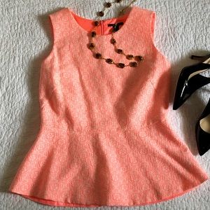EUC Forever 21 Jacquard Print Peplum Top