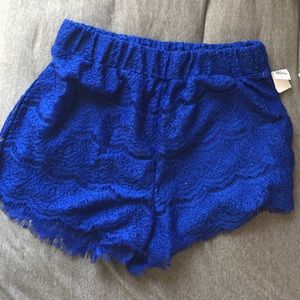 Royal Blue Lace Shorts