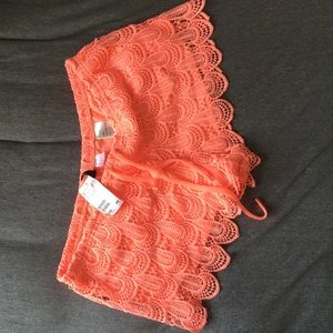 Peach Lace Shorts