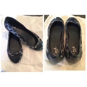 Navy Coach ballet flats