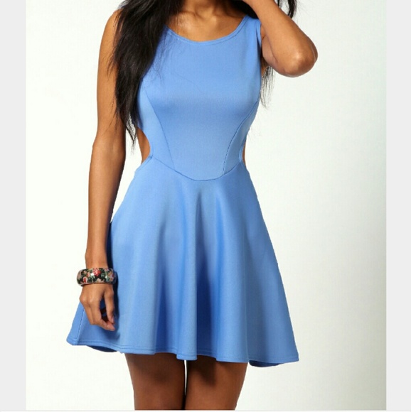 Boohoo Skater Dress w/ Cut Outs & Scoop Back