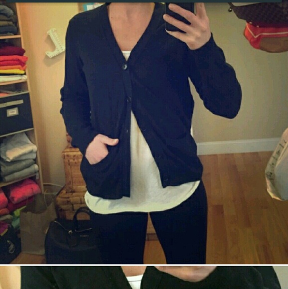 Navy Button Down Sweater