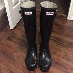 Black Gloss Hunter Original Rain Boots