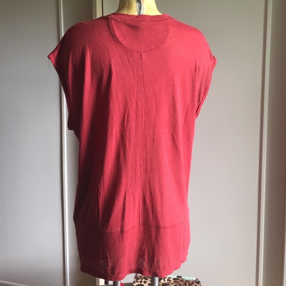 WE THE FREE RED BIKER TEE BY FREE PEOPLE - Picture 3 of 3