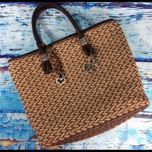Brighton Vintage Straw Handbag Large