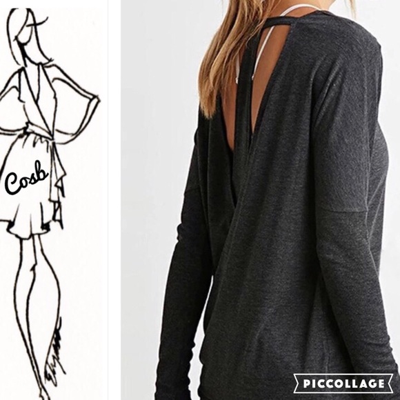 Gray Simple Top w/T Back - Picture 3 of 3