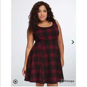 Torrid plaid textured burgundy dress!
