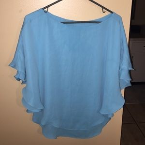 Ruffled and Flowy Aqua Top