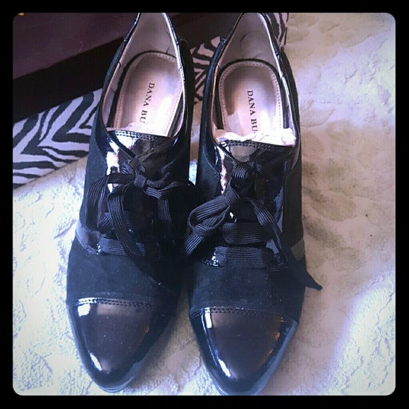 Black suede lace up shoes