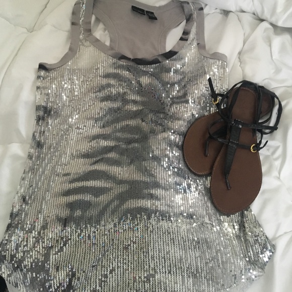 🚨🚨 Sparkly tank top and black sandles SALE 🚨🚨