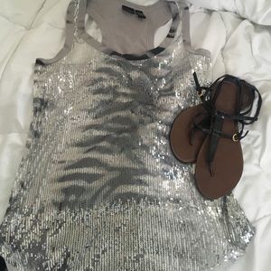 🚨🚨 Sparkly tank top and black sandles SALE 🚨🚨