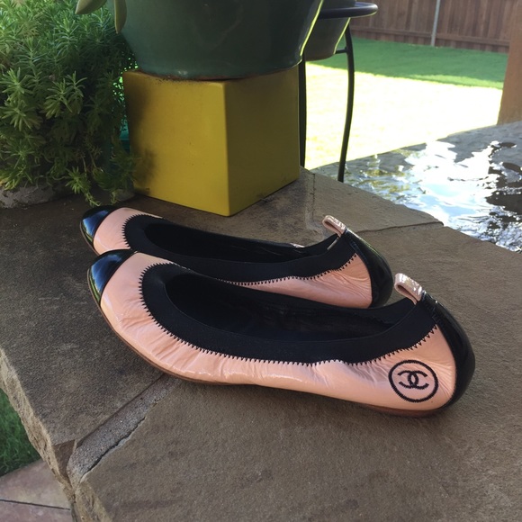 Chanel patent flats