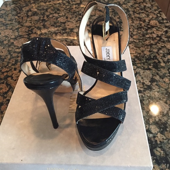Jimmy Choo Vamp Glitter Sandals - Picture 3 of 5