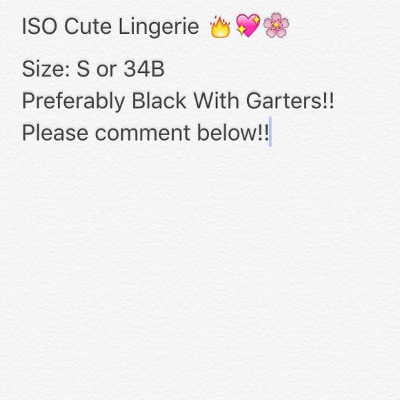 ISO CUTE LINGERIE