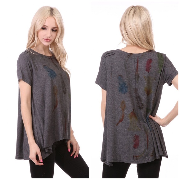✳️SALE✳️Fall Leaves Gray Tunic Top - Picture 2 of 3