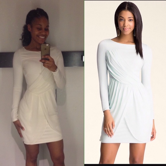 Bebe Draped Tulip Overlay Dress