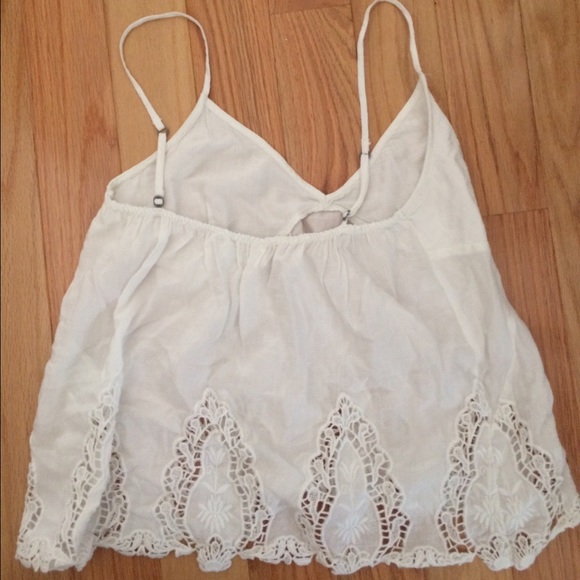Spaghetti Strap White Lace Tank Top - Picture 2 of 3