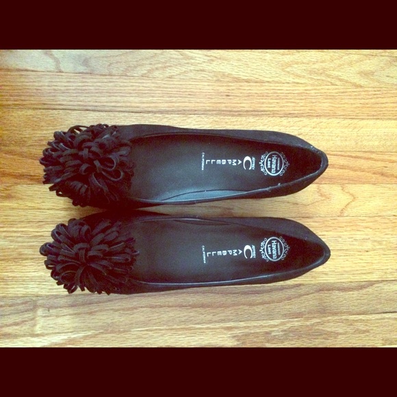 Jeffrey Campbell Pom Pom suede flats - 8.5