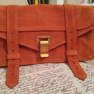 Proenza Schouler PS1 Pouchette Orange/Rust Suede