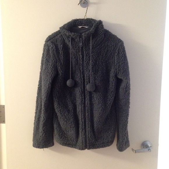 Fuzzy zip-up jacket