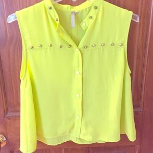Sleeveless Lime Green Blouse