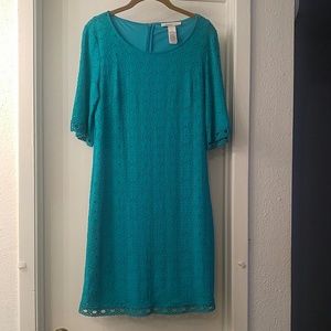 Turquoise eyelet dress small/petite
