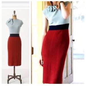 Anthropologie 3-tone sweater dress L