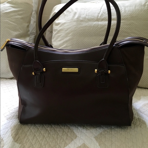 Adrienne Vittadini Chocolate Laptop Tote
