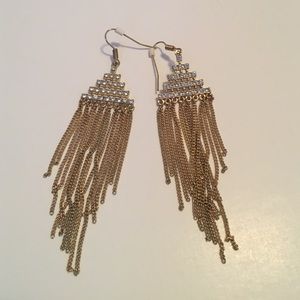 Gold dangling earrings