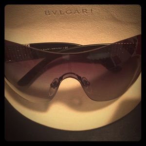 Bvlgari Black Gradient Shield Sunglasses