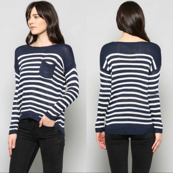 ‼️S & M ONLY‼️Striped Sweater Knit Top - Picture 2 of 3