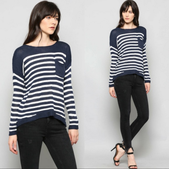 ‼️S & M ONLY‼️Striped Sweater Knit Top - Picture 3 of 3