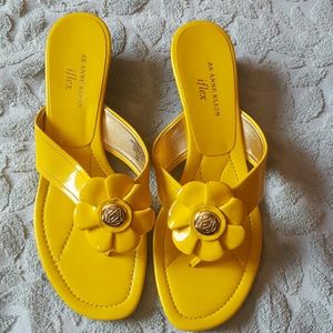 Anne Klein yellow slides